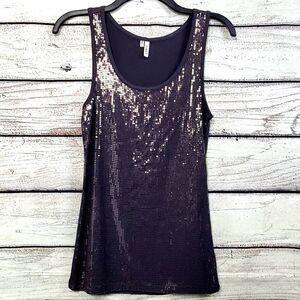 Studio Y Maurices Small Gray Sequin Front Top